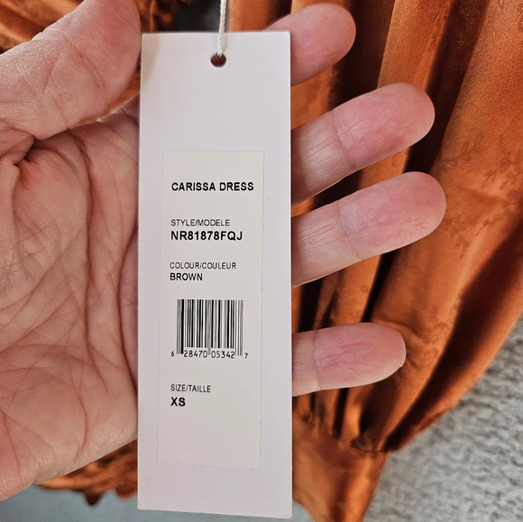 Rony Kobo Womens Orange Rust Carissa Mini Cocktail Club Dress Sz Xs Party FLAWS - Picture 5 of 15